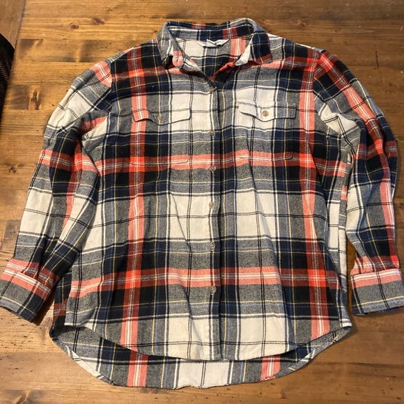 Old Navy Tops - Old Navy Red and Black Flannel Boyfriend Style Small